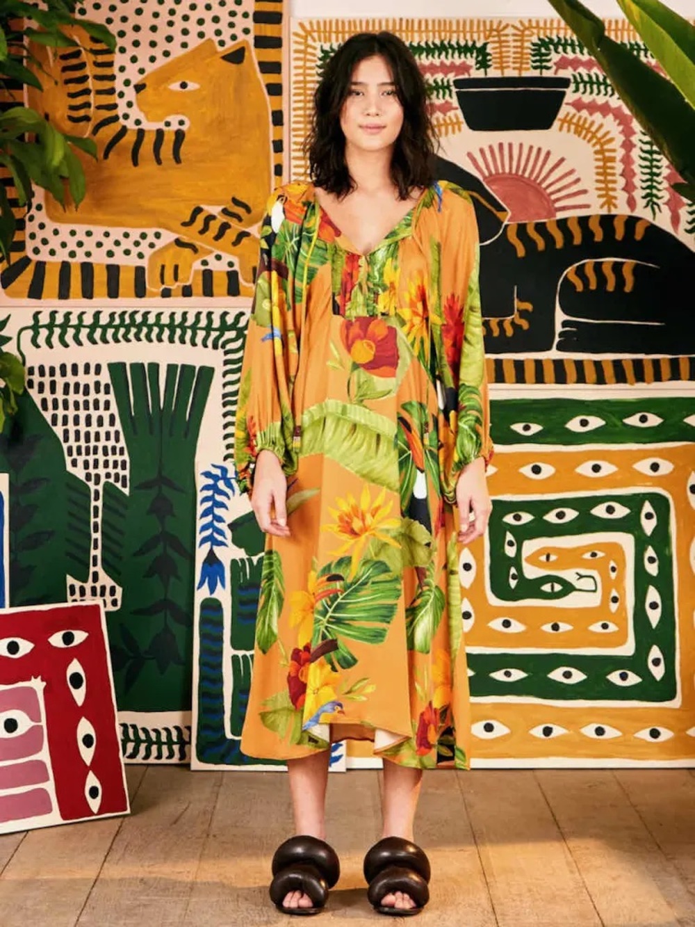 FARM Rio Tropical Desire Midi Dress Small